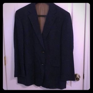 Mens Navy Sport Coat Blazer Wool Size 46 R